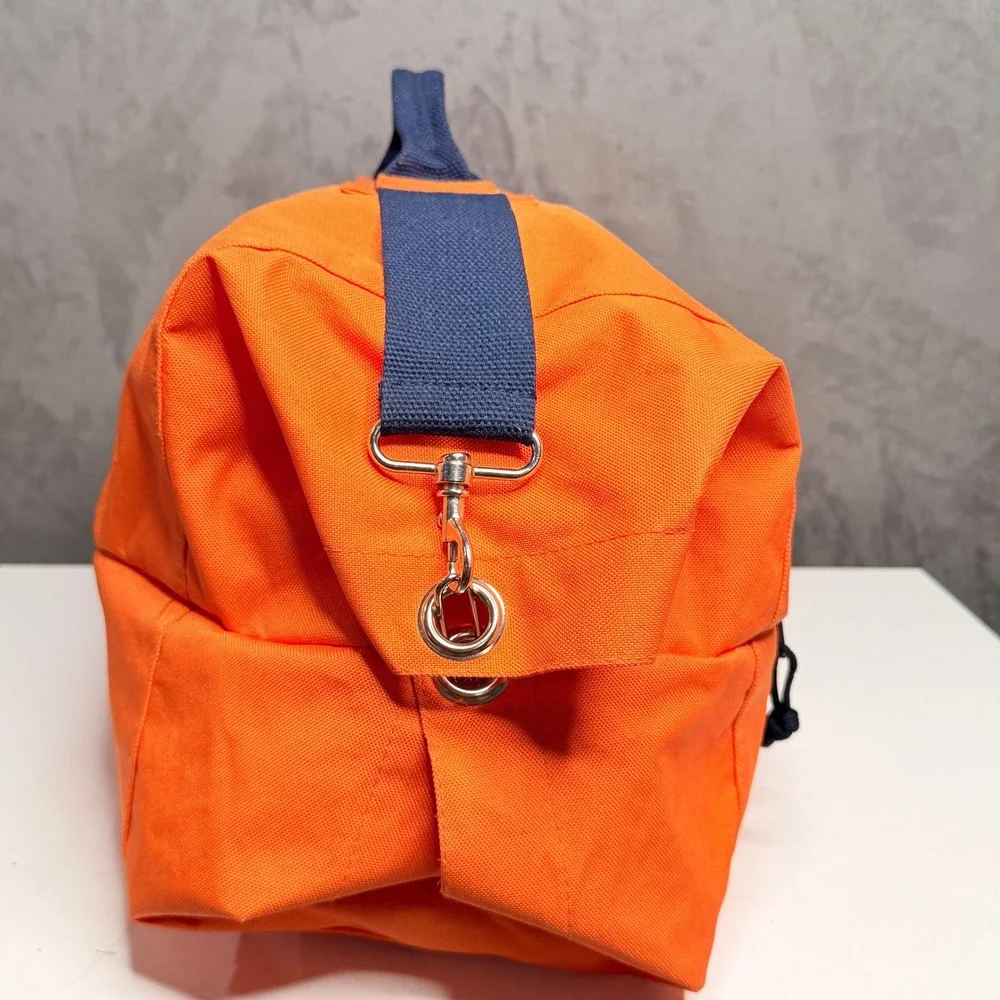 Sperry Top-Sider Duffle Backpack Unisex OS Orange Canvas Nautical Roll Top Bag